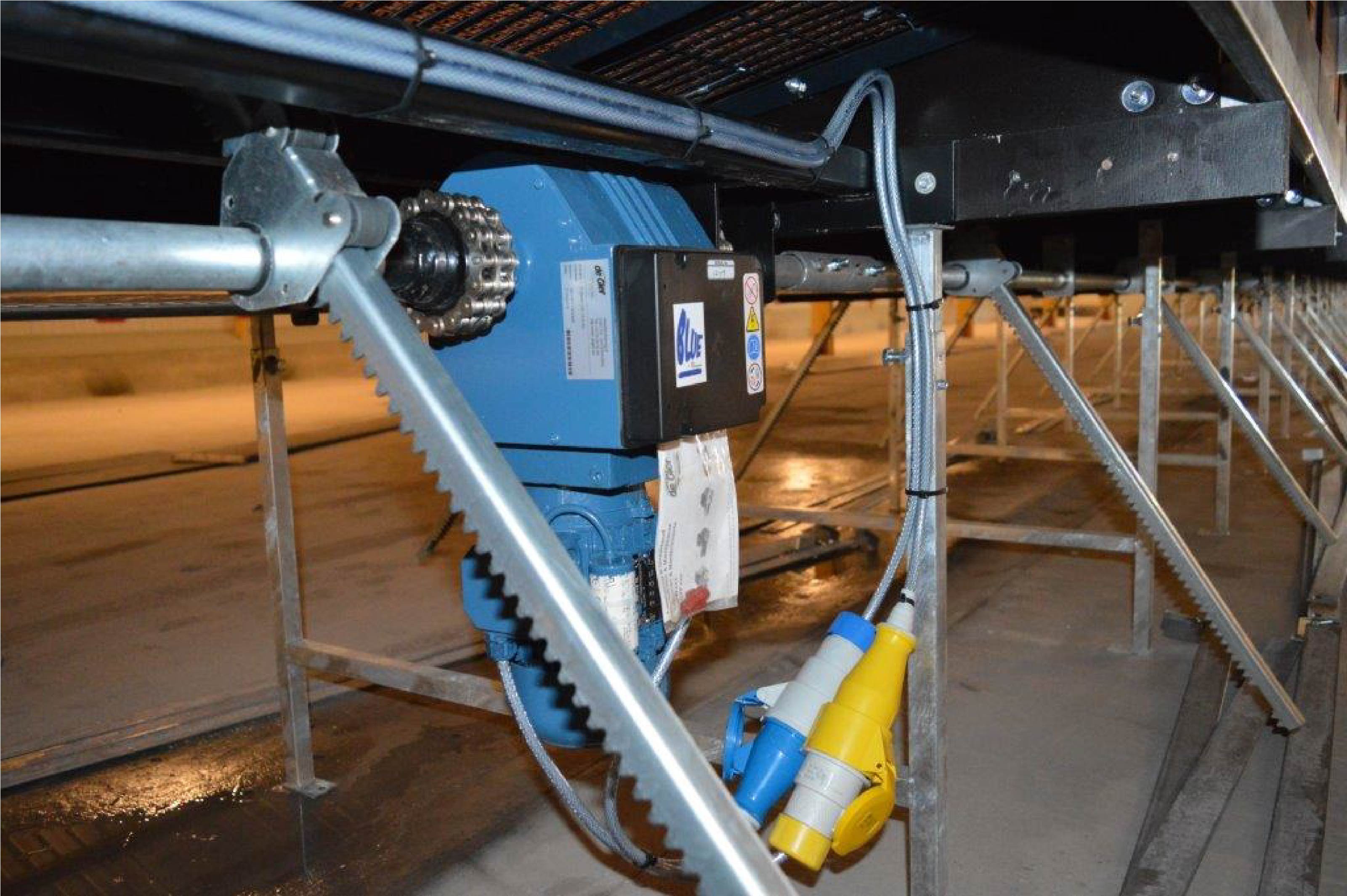 Nestsystemen in kippenstal